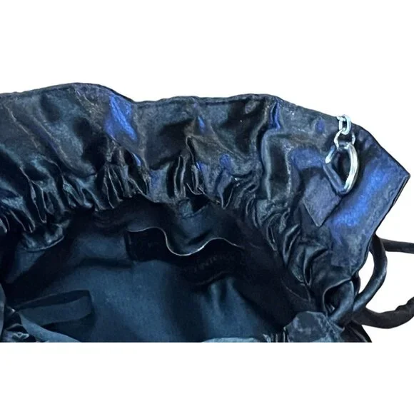 Vintage Jessica McClintock Black Floral Sequin Beaded Evening Formal Bag Purse - Picture 5 of 10